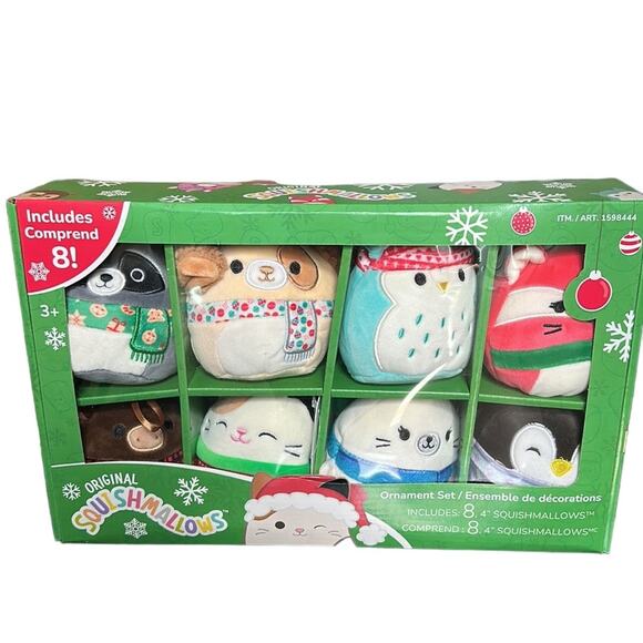 Squishmallows 4” 2023 Holiday Plush Ornament Set 8 Pack Christmas Ornaments NEW - Picture 1 of 5